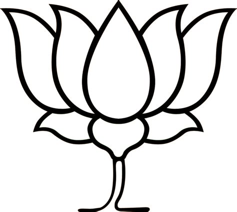 lotus black and white clipart